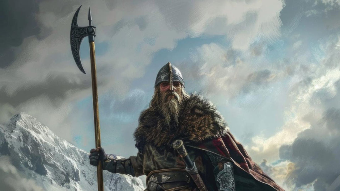 viking hero in a norse setting wielding a norse weapon - Vikheim blog