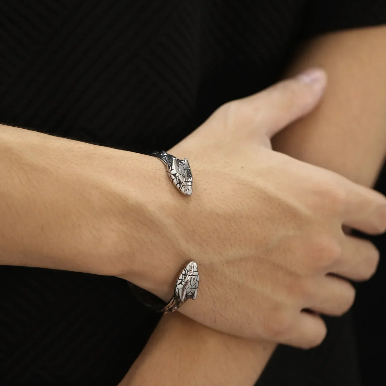 Fenrir Stainless Steel Woven Cuff