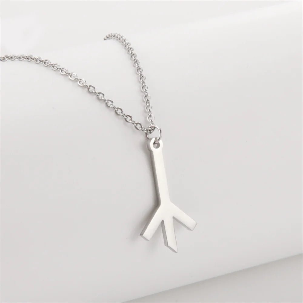 Algiz & Gebo Rune Pendant Necklace in Stainless Steel - Vikheim
