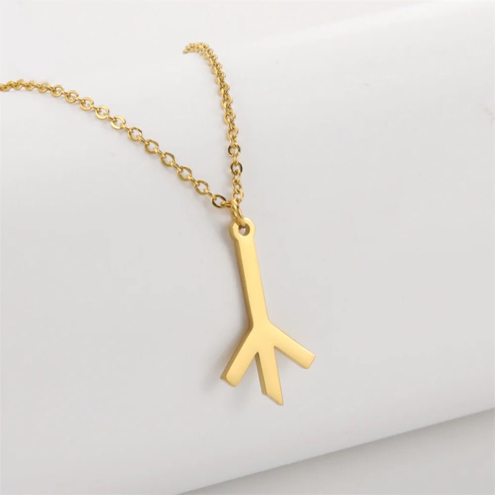 Algiz & Gebo Rune Pendant Necklace in Stainless Steel - Vikheim