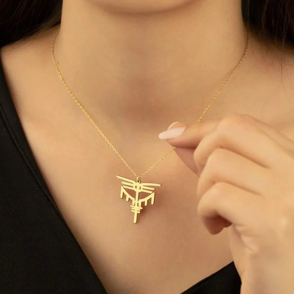 Nordic Female Warrior Goddess Necklace – Stainless Steel Valkyrie Amulet - Vikheim