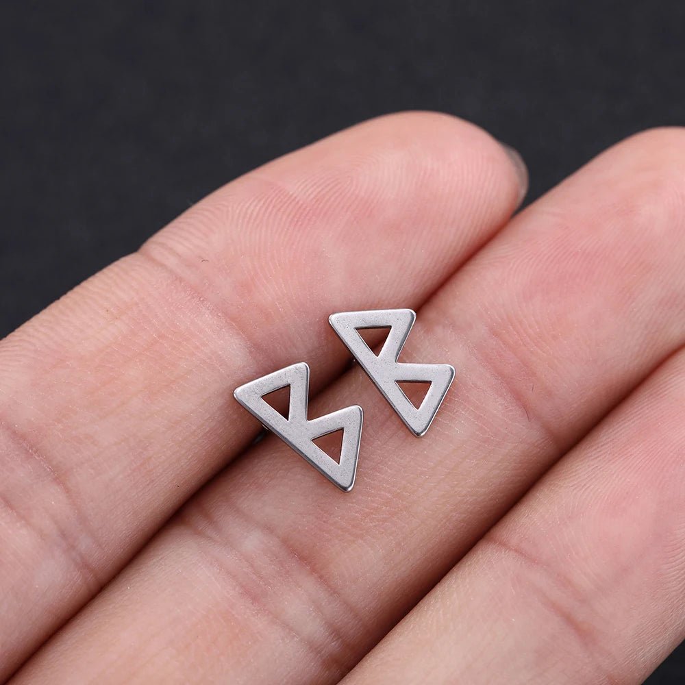 Nordic Runes Letter Stud Earrings - Vikheim