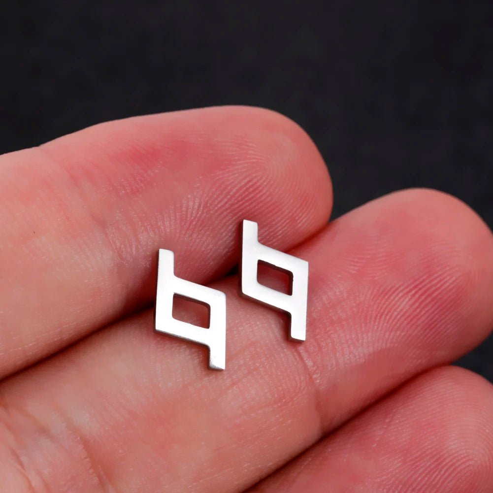 Nordic Runes Letter Stud Earrings - Vikheim