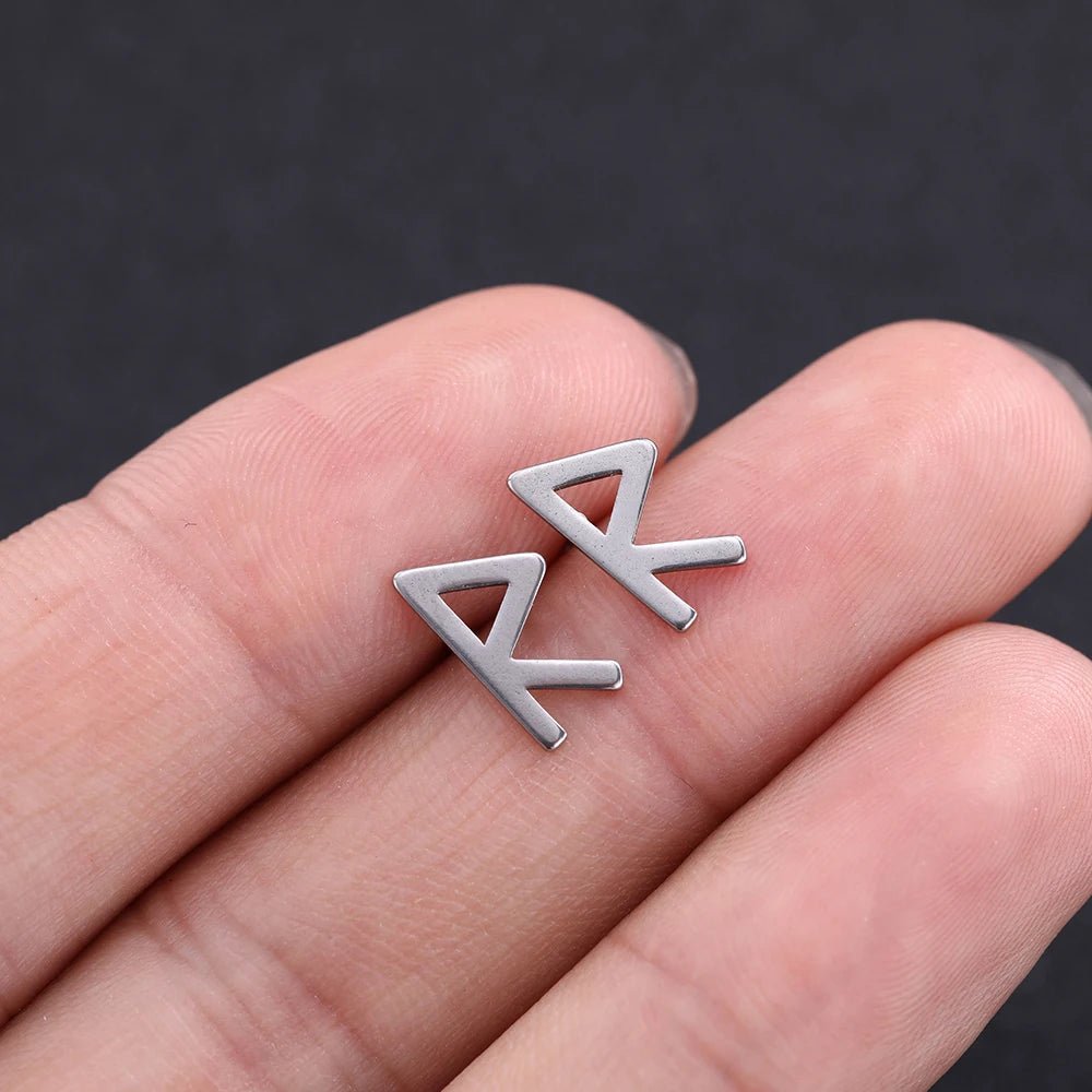 Nordic Runes Letter Stud Earrings - Vikheim