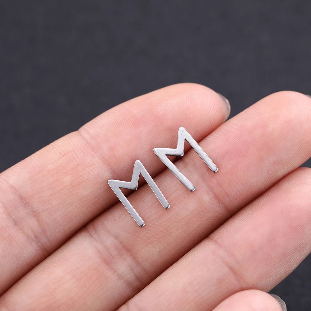 Nordic Runes Letter Stud Earrings - Vikheim