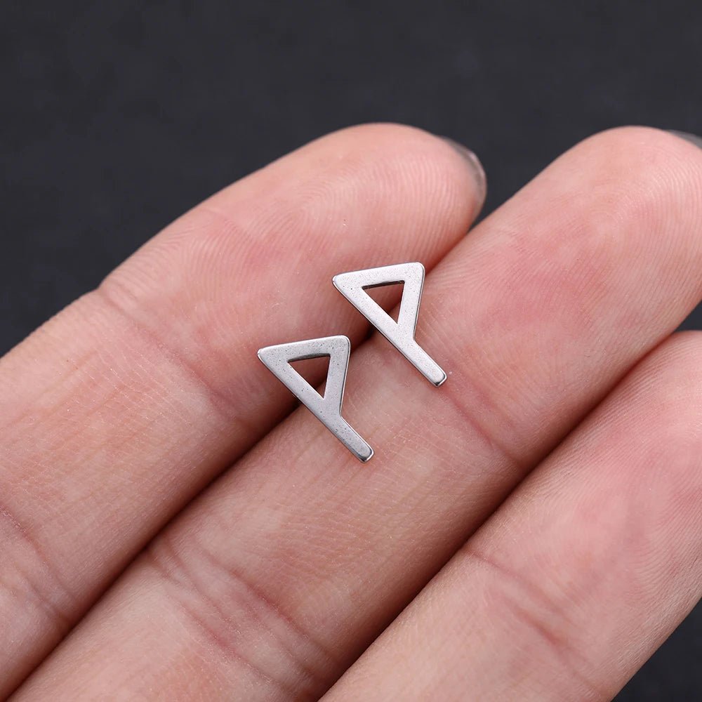 Nordic Runes Letter Stud Earrings - Vikheim