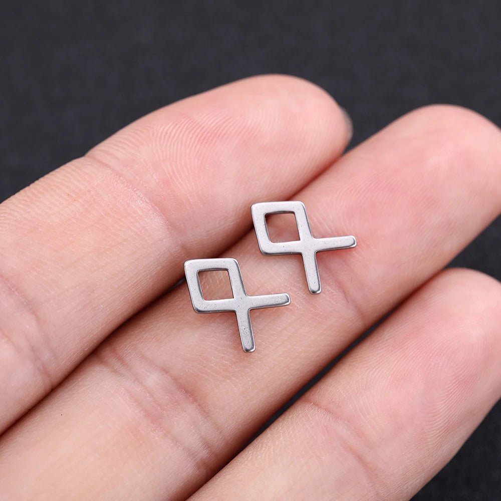 Nordic Runes Letter Stud Earrings - Vikheim