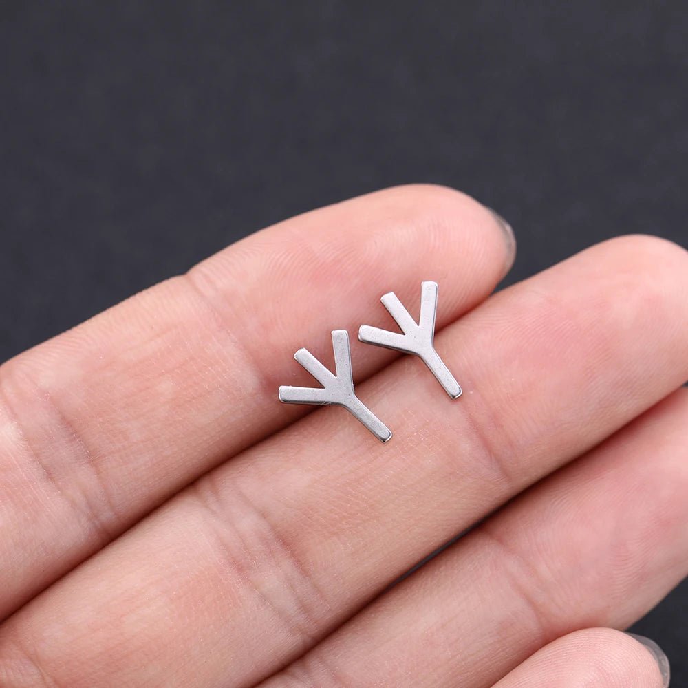 Nordic Runes Letter Stud Earrings - Vikheim