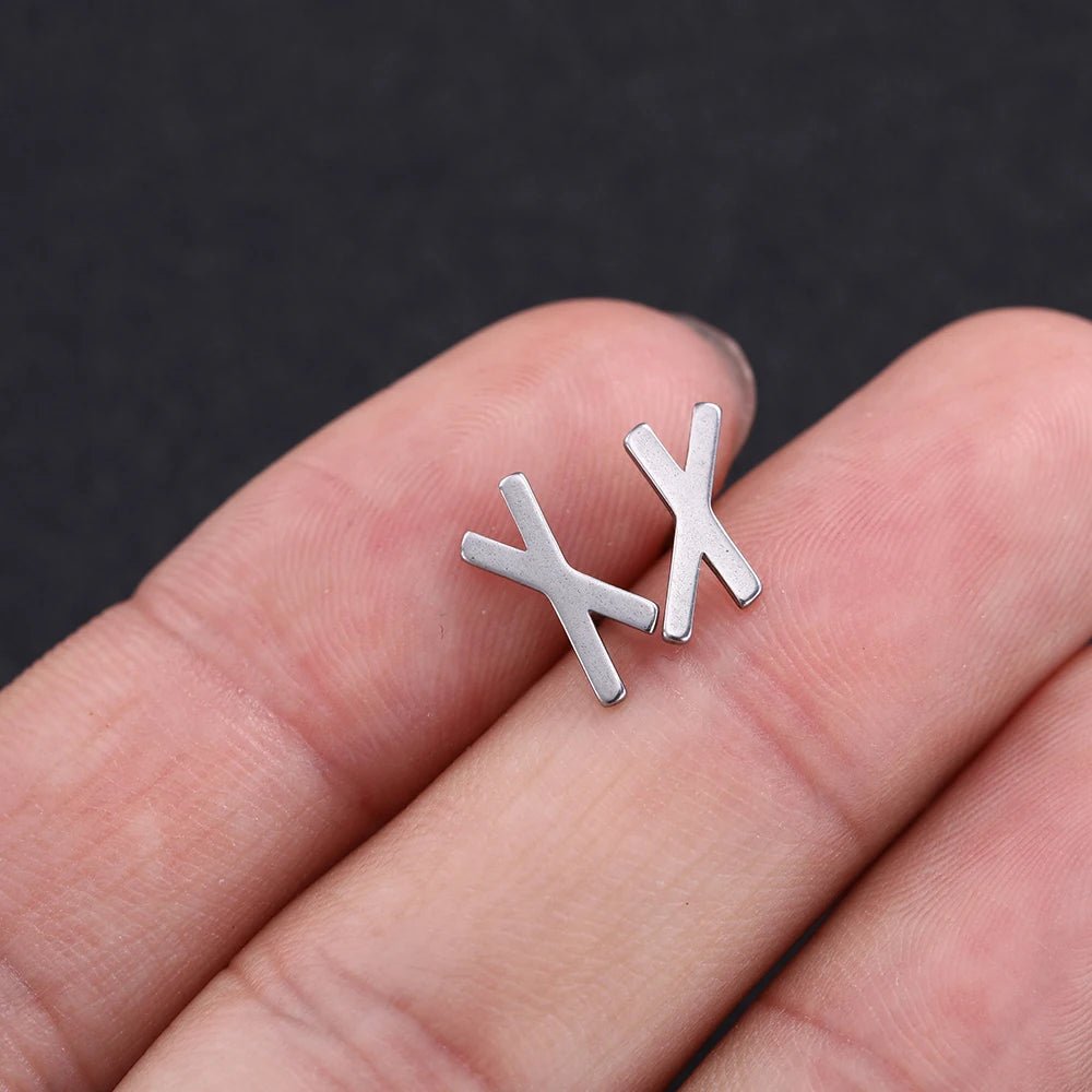 Nordic Runes Letter Stud Earrings - Vikheim