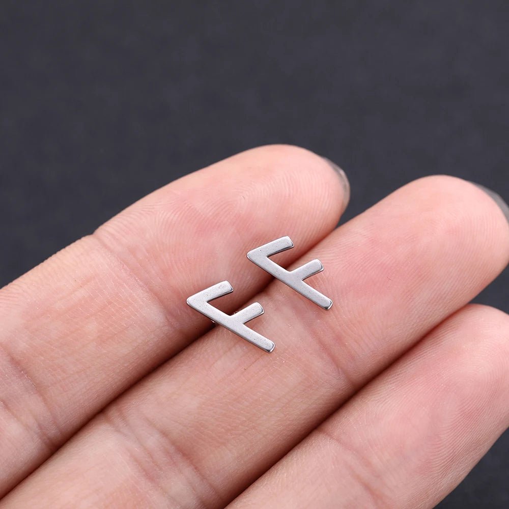 Nordic Runes Letter Stud Earrings - Vikheim