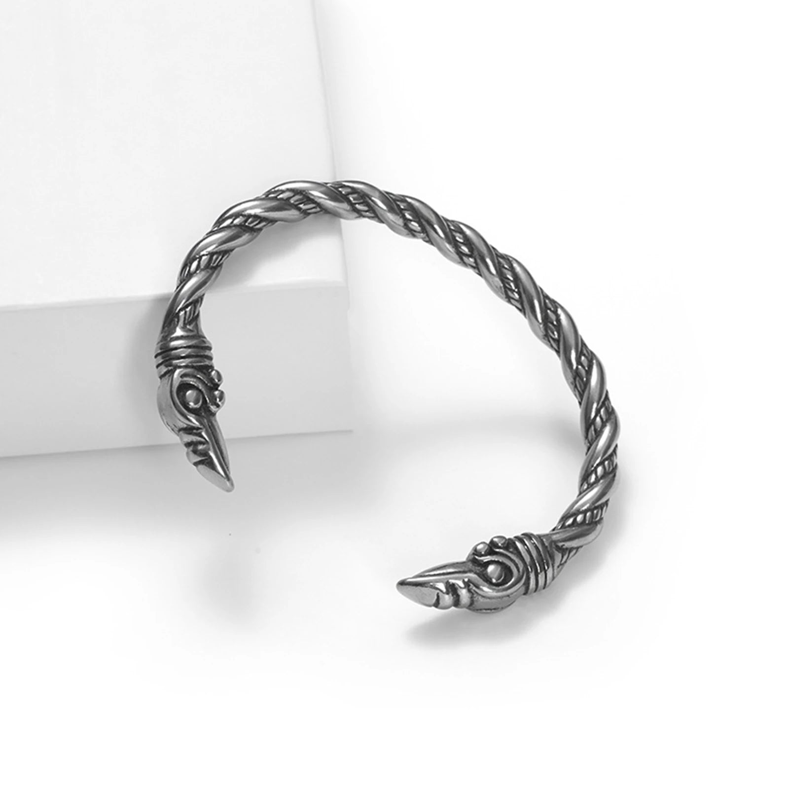 Norse Ránbönd Cuff Bracelet - Stainless Steel Twisted Rope Bangle - Vikheim