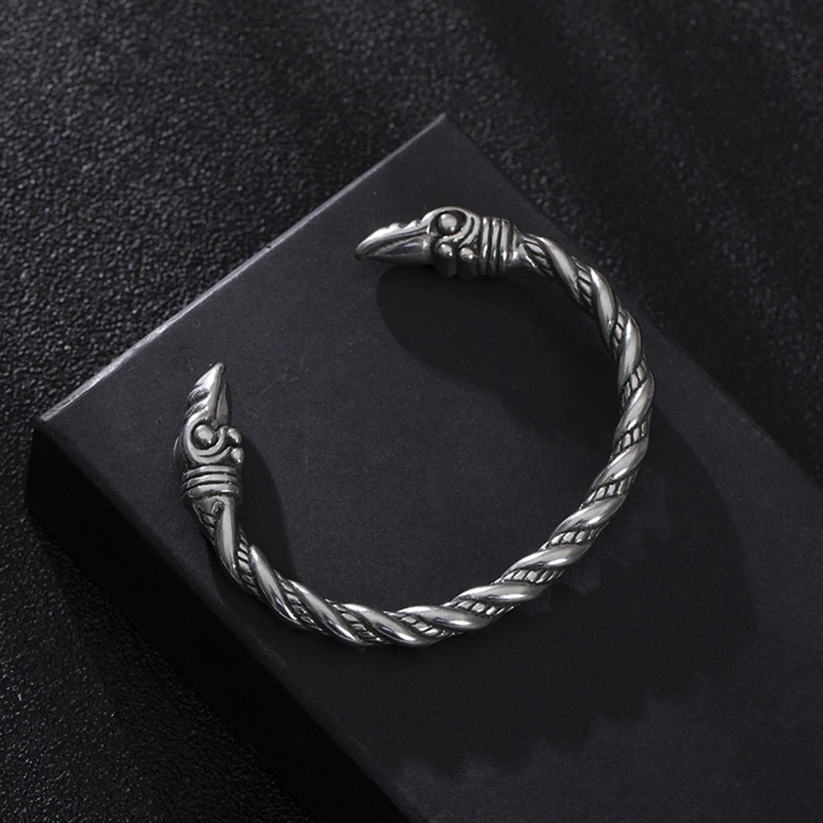Norse Ránbönd Cuff Bracelet - Stainless Steel Twisted Rope Bangle - Vikheim