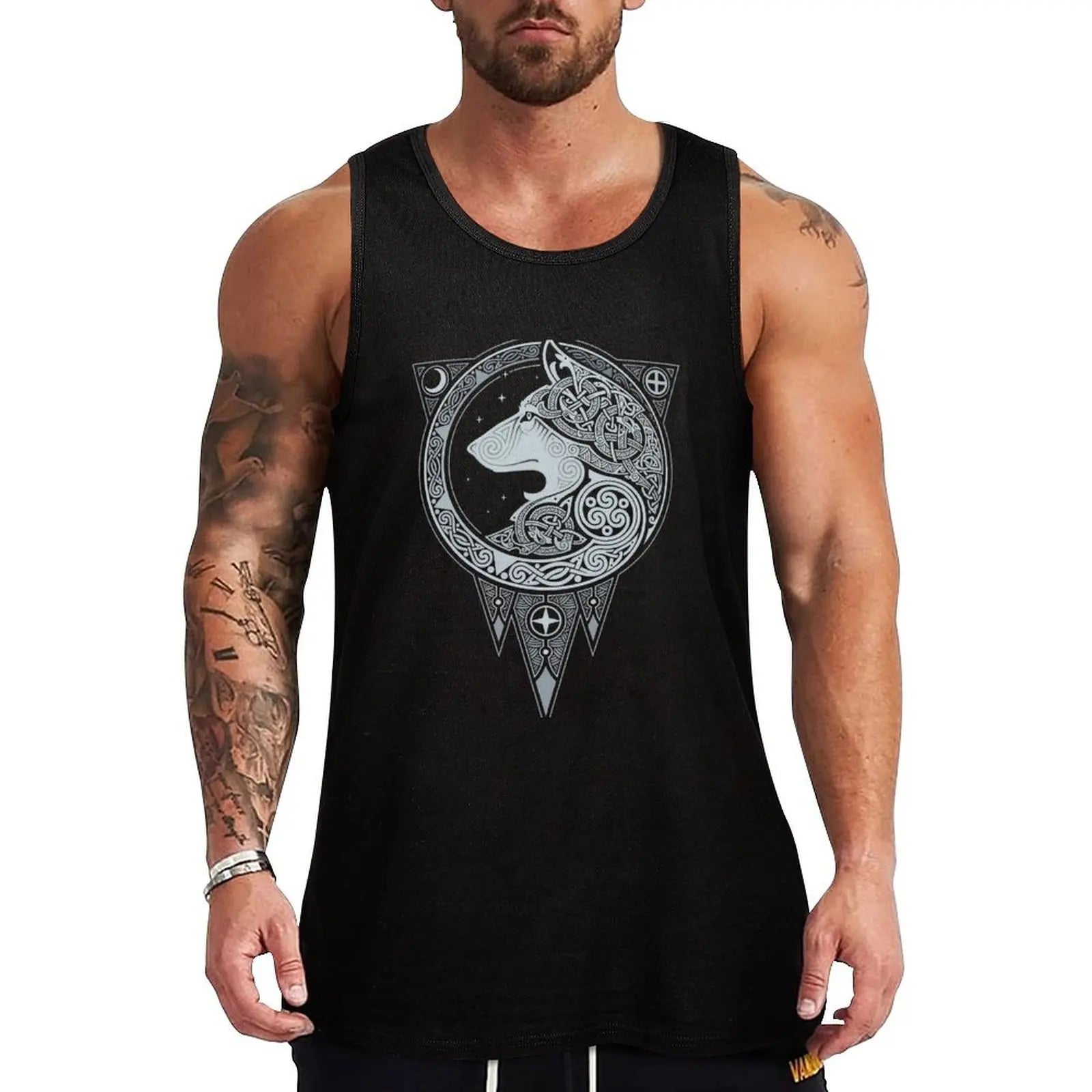Norse Wolf Fenrir Tank Top - Black - Vikheim