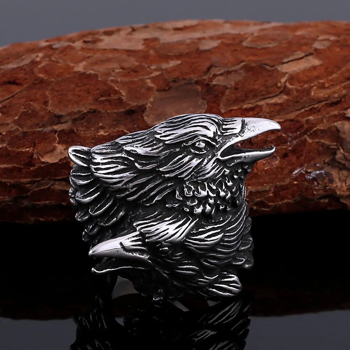 Odin’s Ravens & Valknut Ring – Stainless Steel - Vikheim