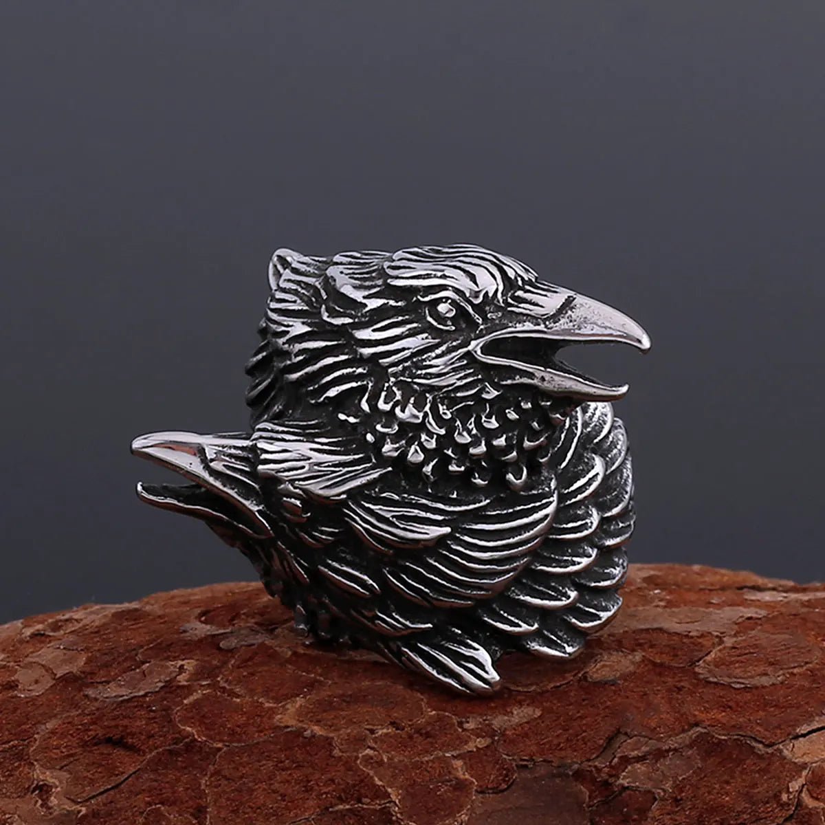 Odin’s Ravens & Valknut Ring – Stainless Steel - Vikheim