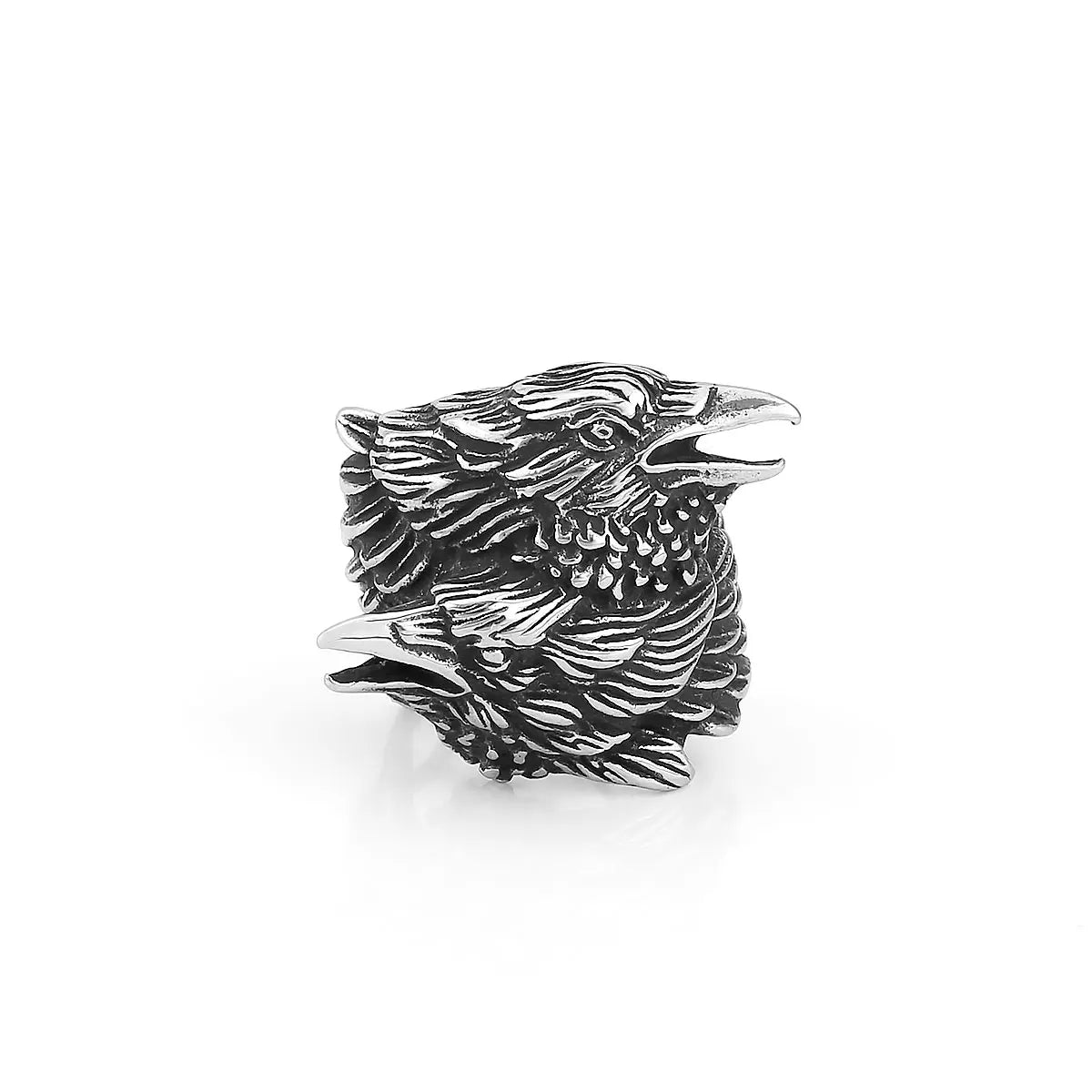 Odin’s Ravens & Valknut Ring – Stainless Steel - Vikheim