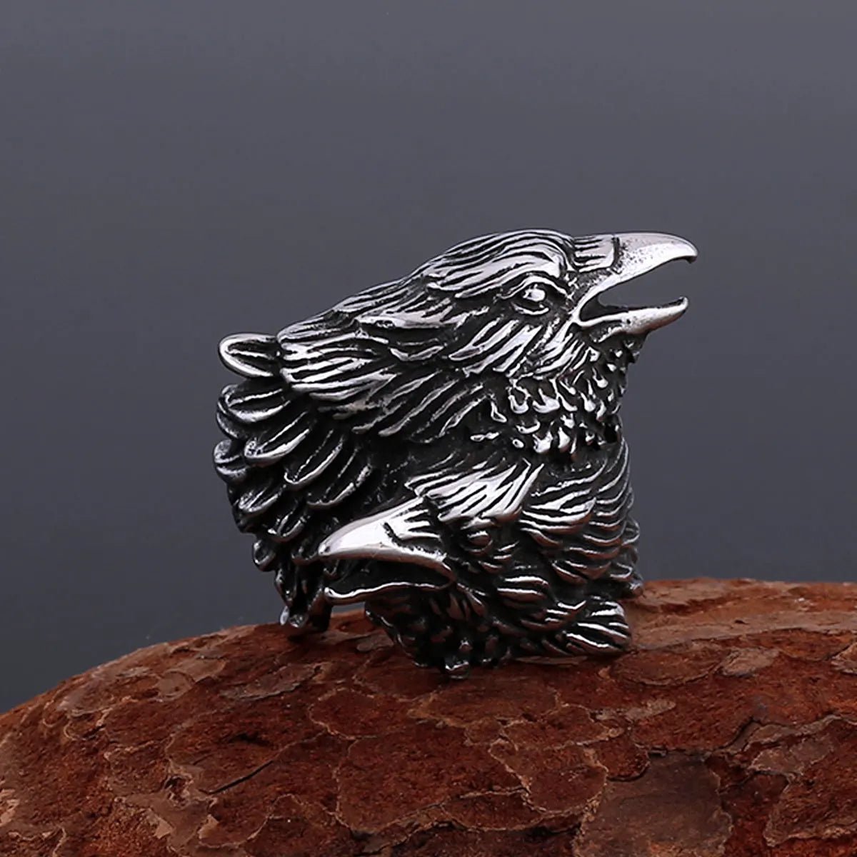 Odin’s Ravens & Valknut Ring – Stainless Steel - Vikheim
