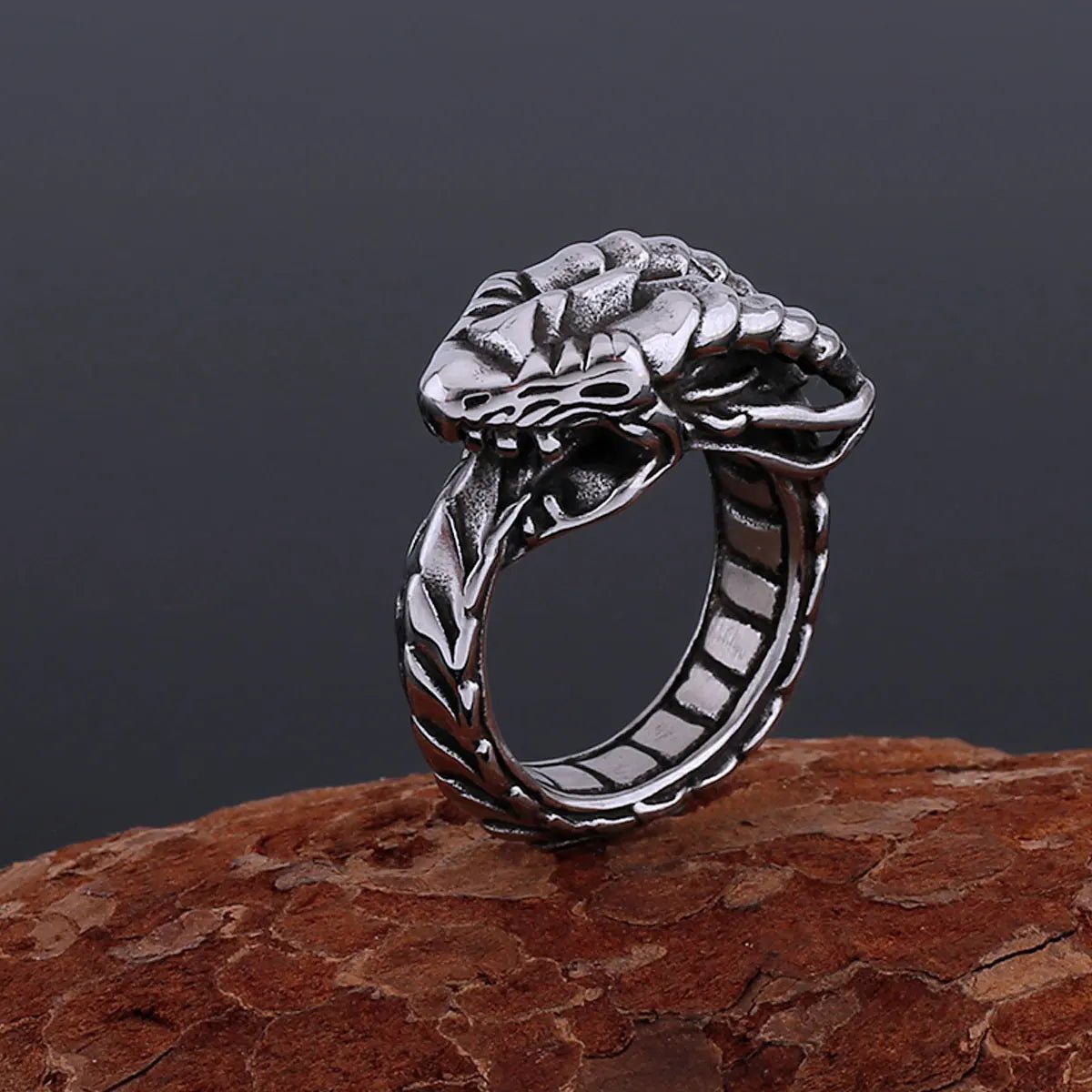 Serpent Ring of Jörmungandr in Stainless Steel - Vikheim