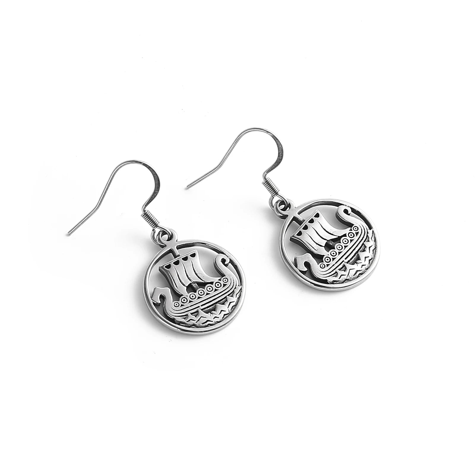 Stainless Steel Viking Longship Earrings - Vikheim
