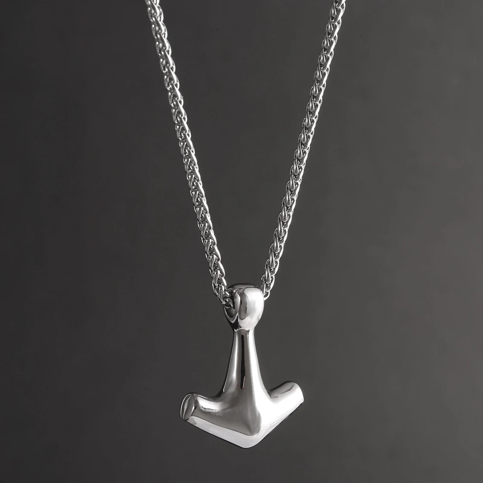 Thor's Stainless Steel Hammer Mjölnir Pendant with 60cm Chain - Vikheim