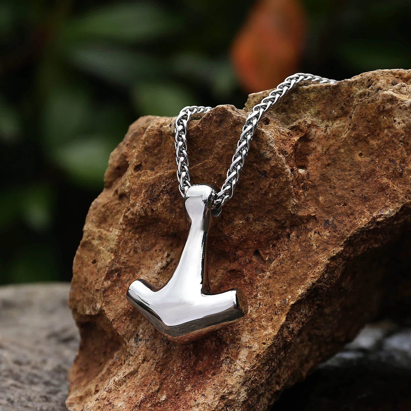 Thor's Stainless Steel Hammer Mjölnir Pendant with 60cm Chain - Vikheim