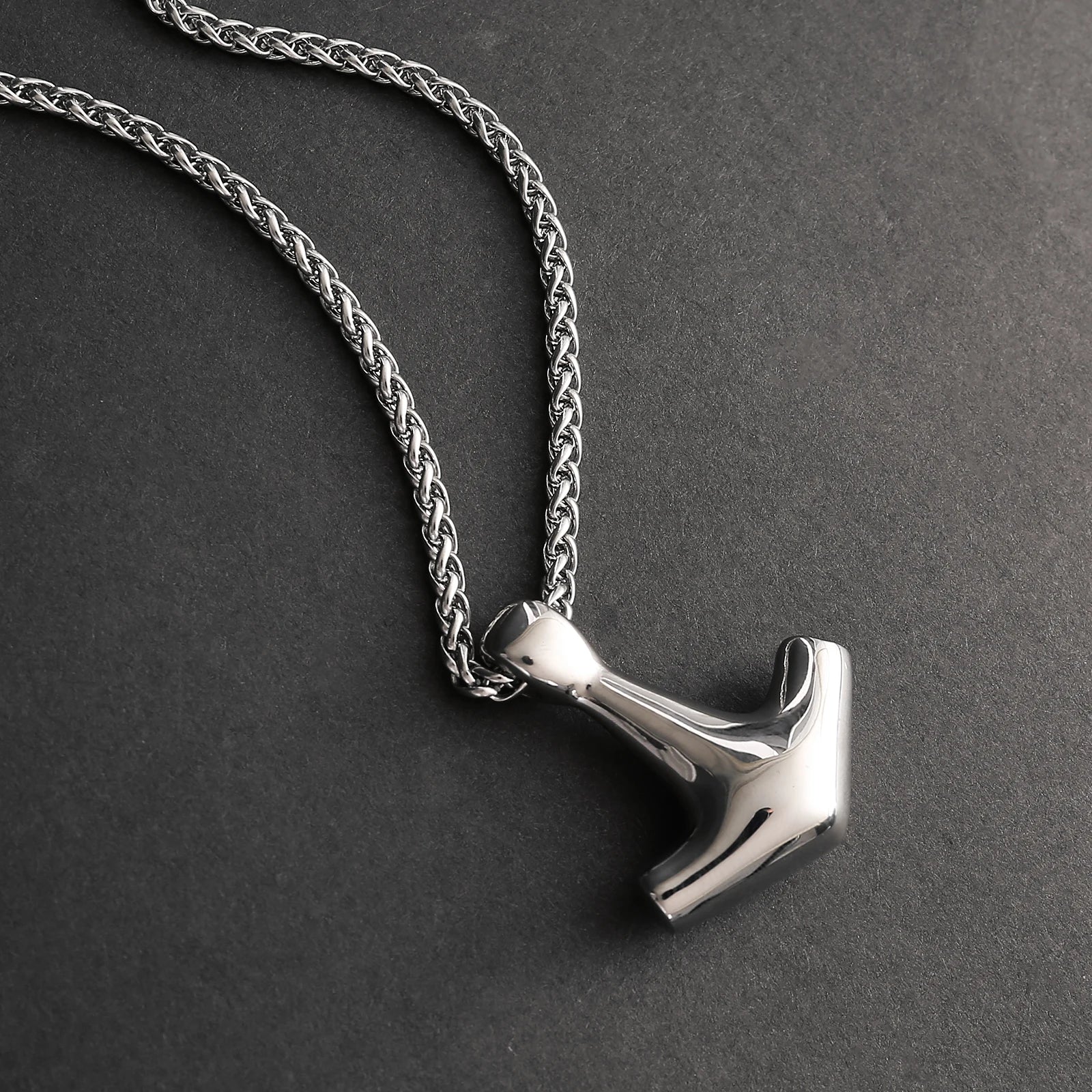 Thor's Stainless Steel Hammer Mjölnir Pendant with 60cm Chain - Vikheim