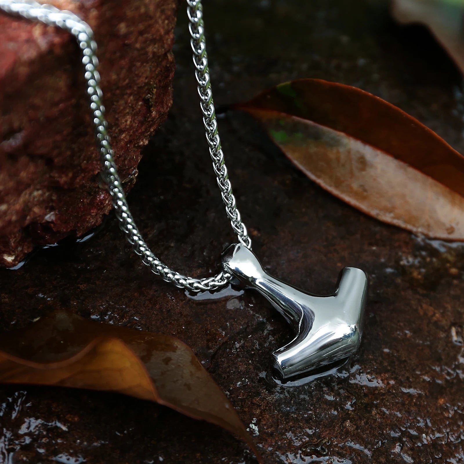 Thor's Stainless Steel Hammer Mjölnir Pendant with 60cm Chain - Vikheim