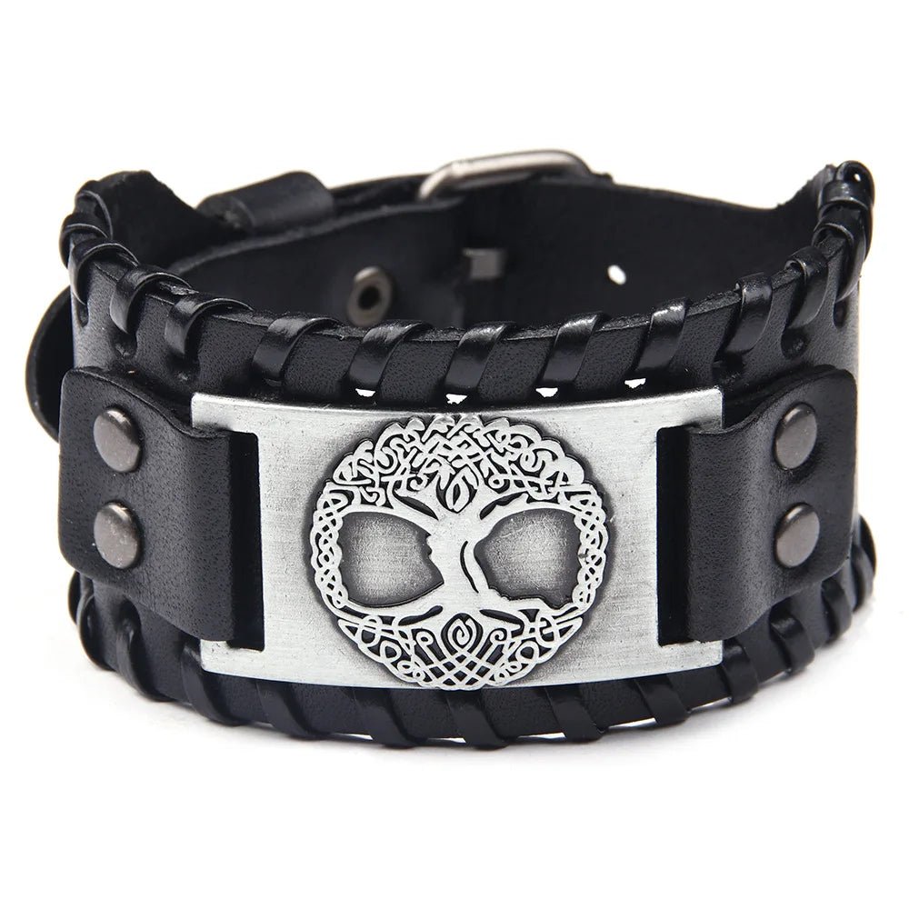 Toten Yggdrasil Leather Cuff Bracelet - Vikheim