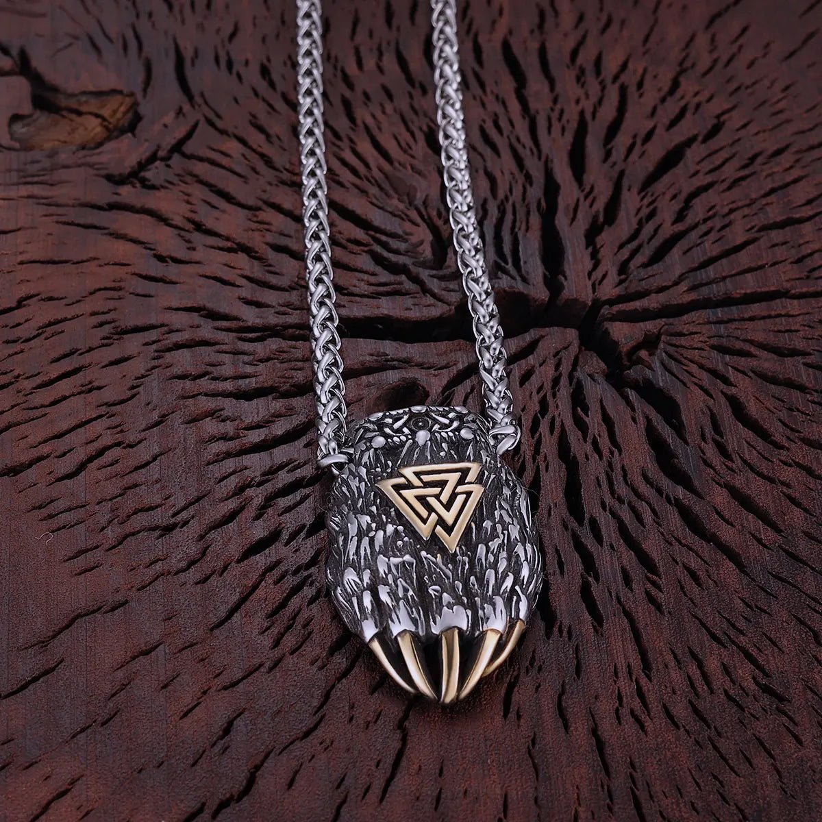 Trinity Wolf Claw Necklace – Gold - Toned Stainless Steel - Vikheim