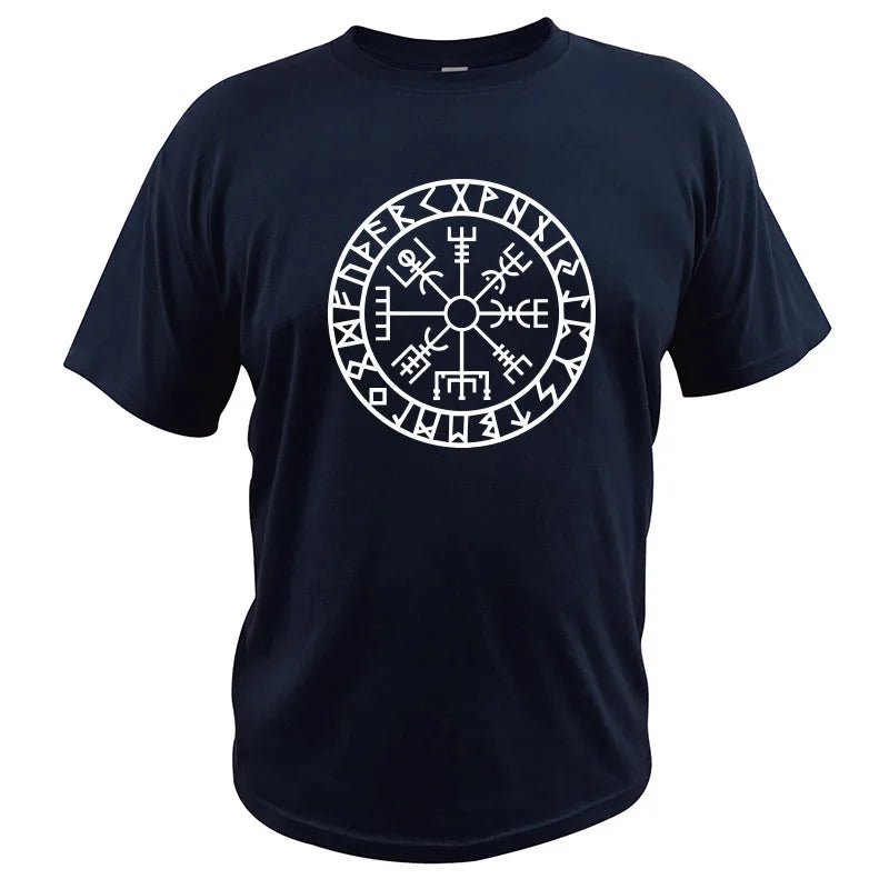 Vegvisir Compass Rune Amulet T-shirt | Norse Wayfinder Tee - Vikheim
