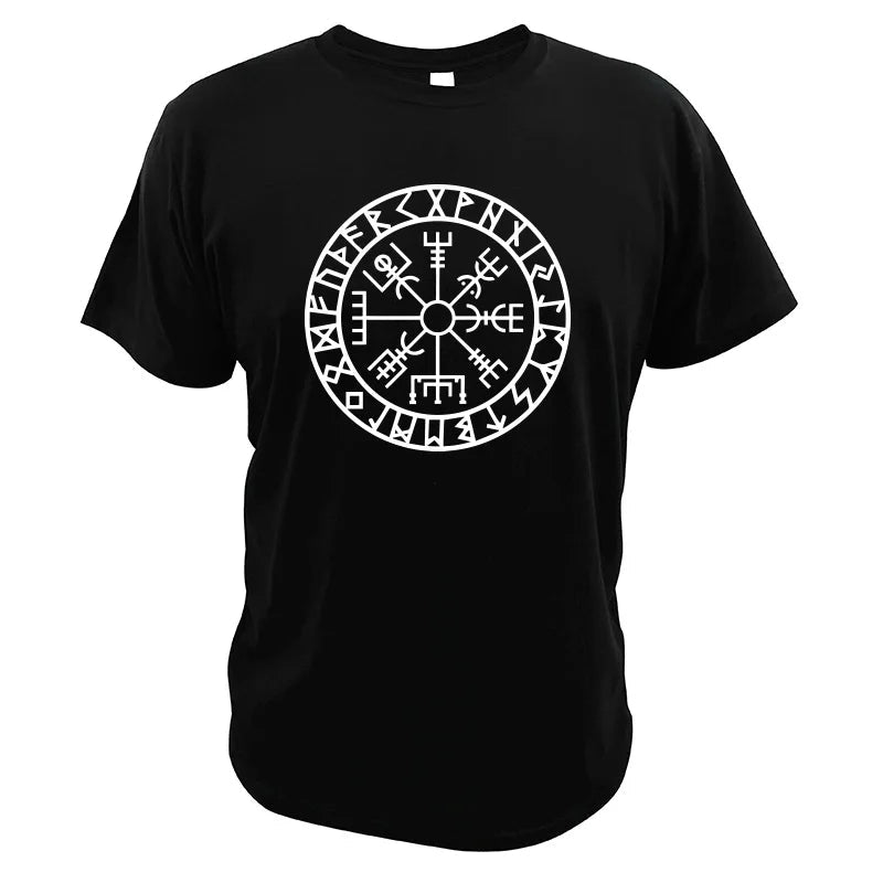 Vegvisir Compass Rune Amulet T-shirt | Norse Wayfinder Tee - Vikheim