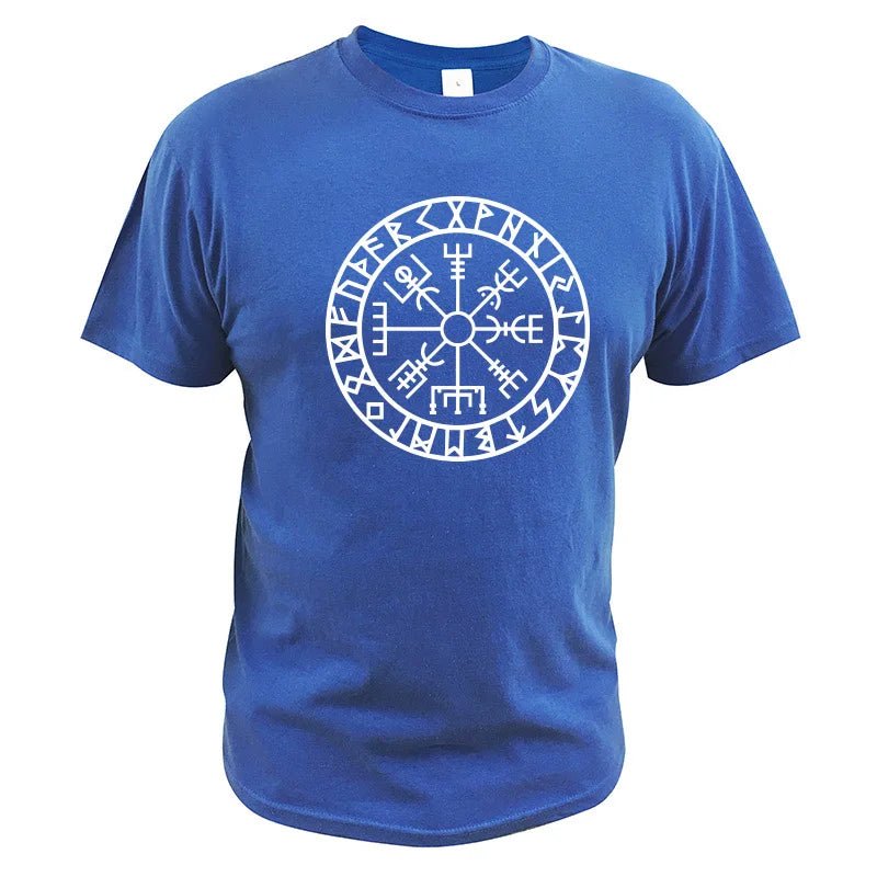 Vegvisir Compass Rune Amulet T-shirt | Norse Wayfinder Tee - Vikheim