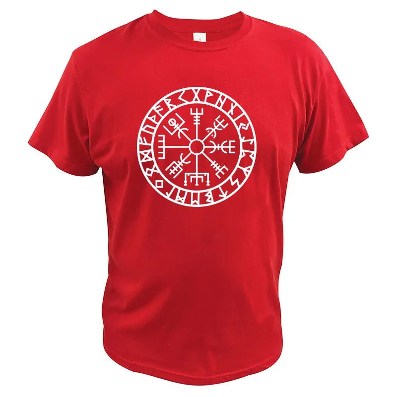Vegvisir Compass Rune Amulet T-shirt | Norse Wayfinder Tee - Vikheim