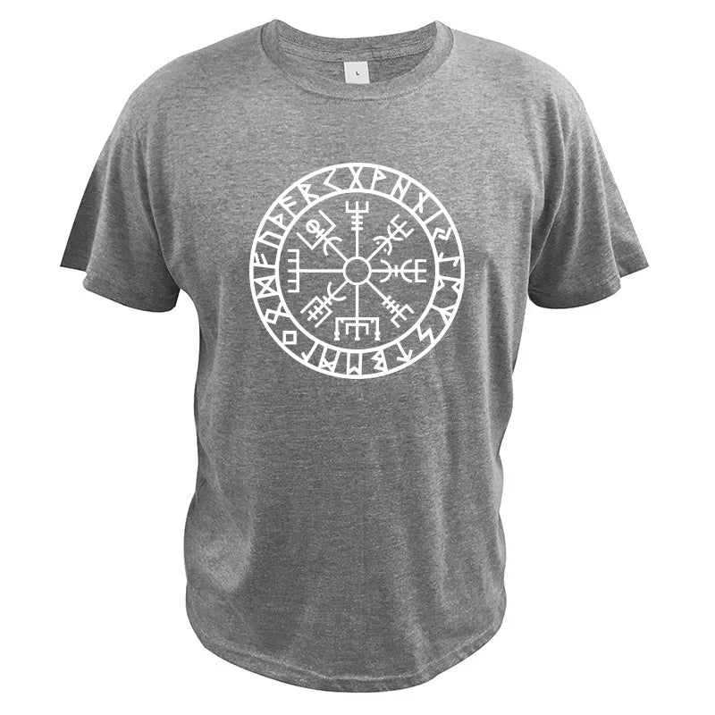 Vegvisir Compass Rune Amulet T-shirt | Norse Wayfinder Tee - Vikheim