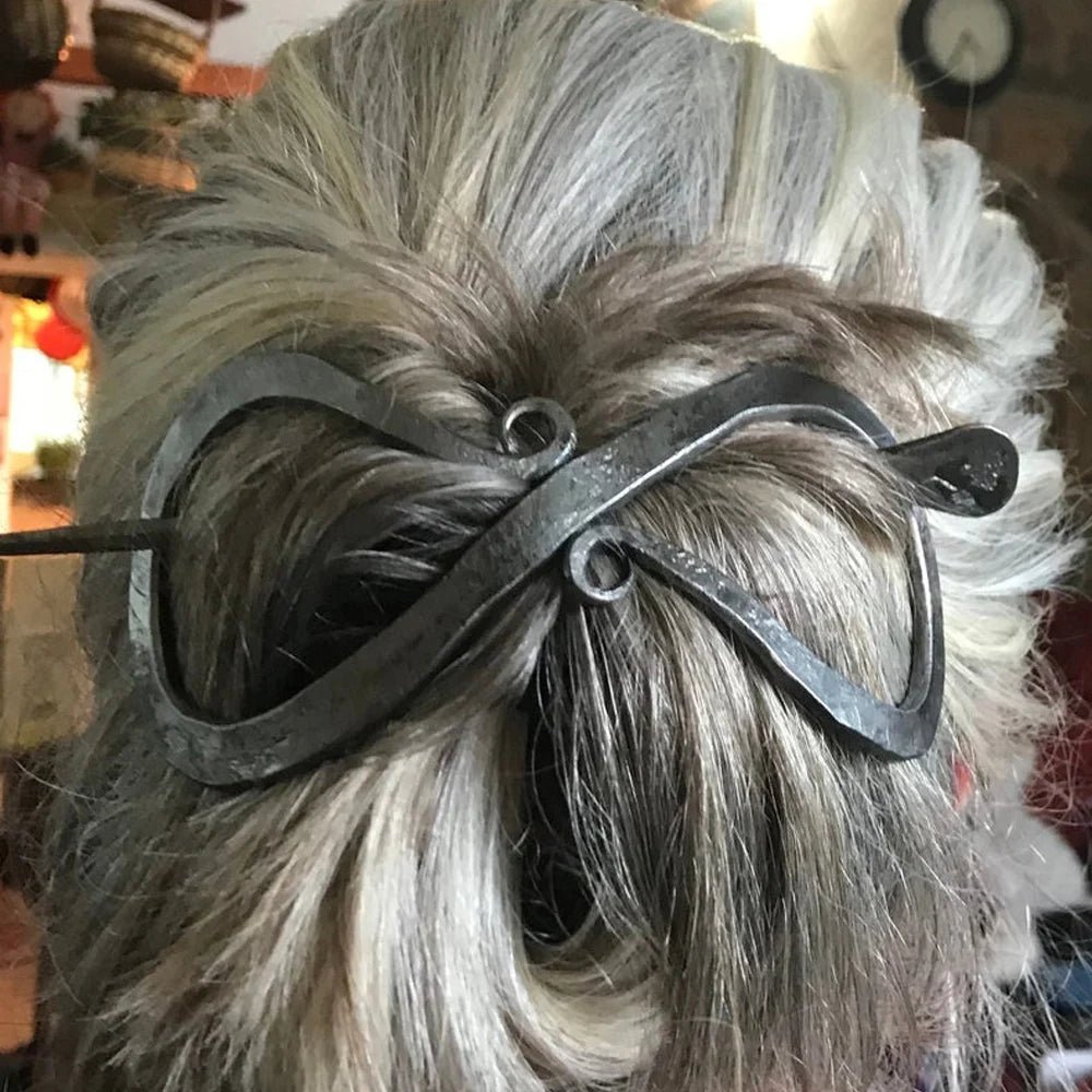 Viking Celtic Knot Hairpin – Norse Mythology Hair Accessory, Antique Silver - Vikheim