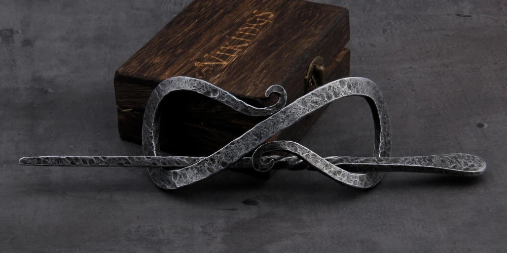 Viking Celtic Knot Hairpin – Norse Mythology Hair Accessory, Antique Silver - Vikheim
