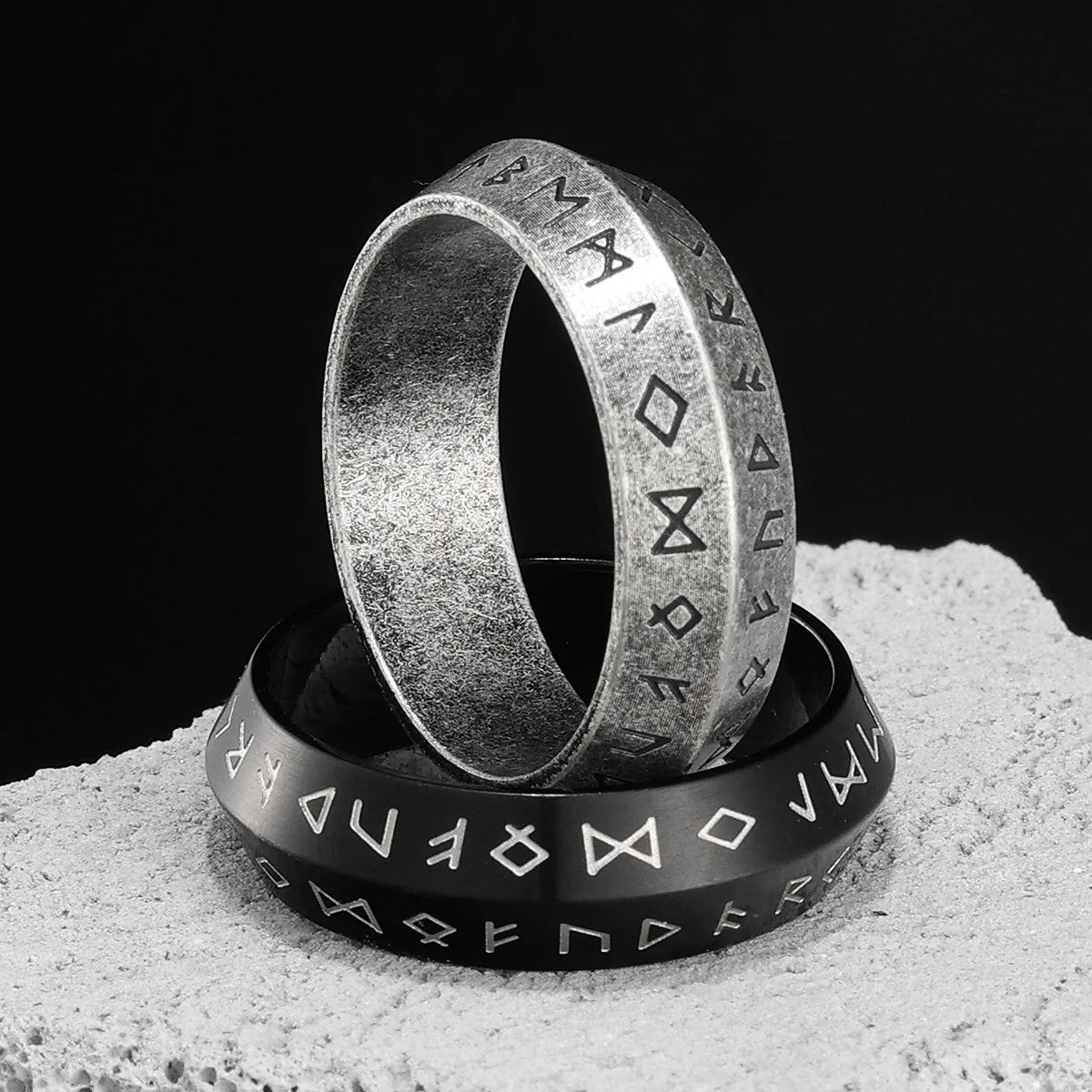 Viking Rune Triangle Ring – Stainless Steel - Vikheim