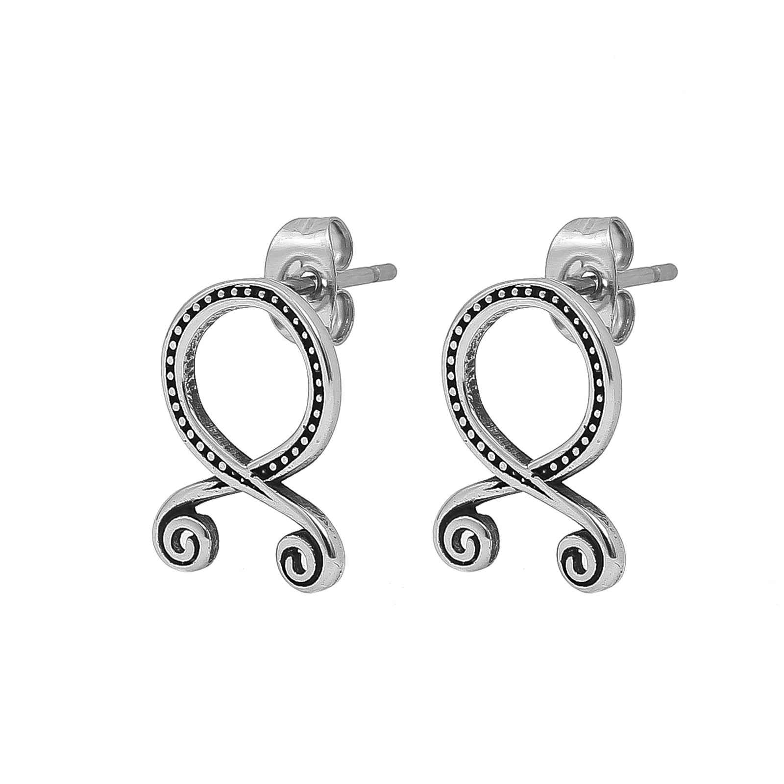 Viking Troll Cross Earrings in Stainless Steel - Vikheim
