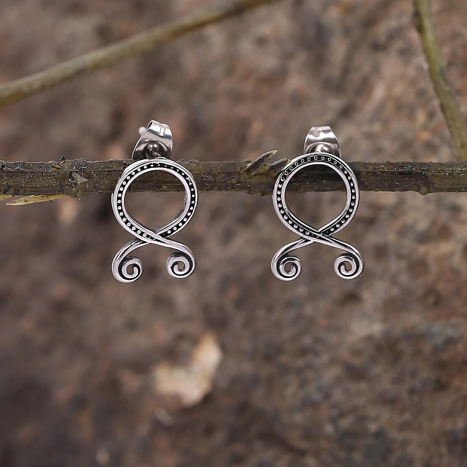 Viking Troll Cross Earrings in Stainless Steel - Vikheim