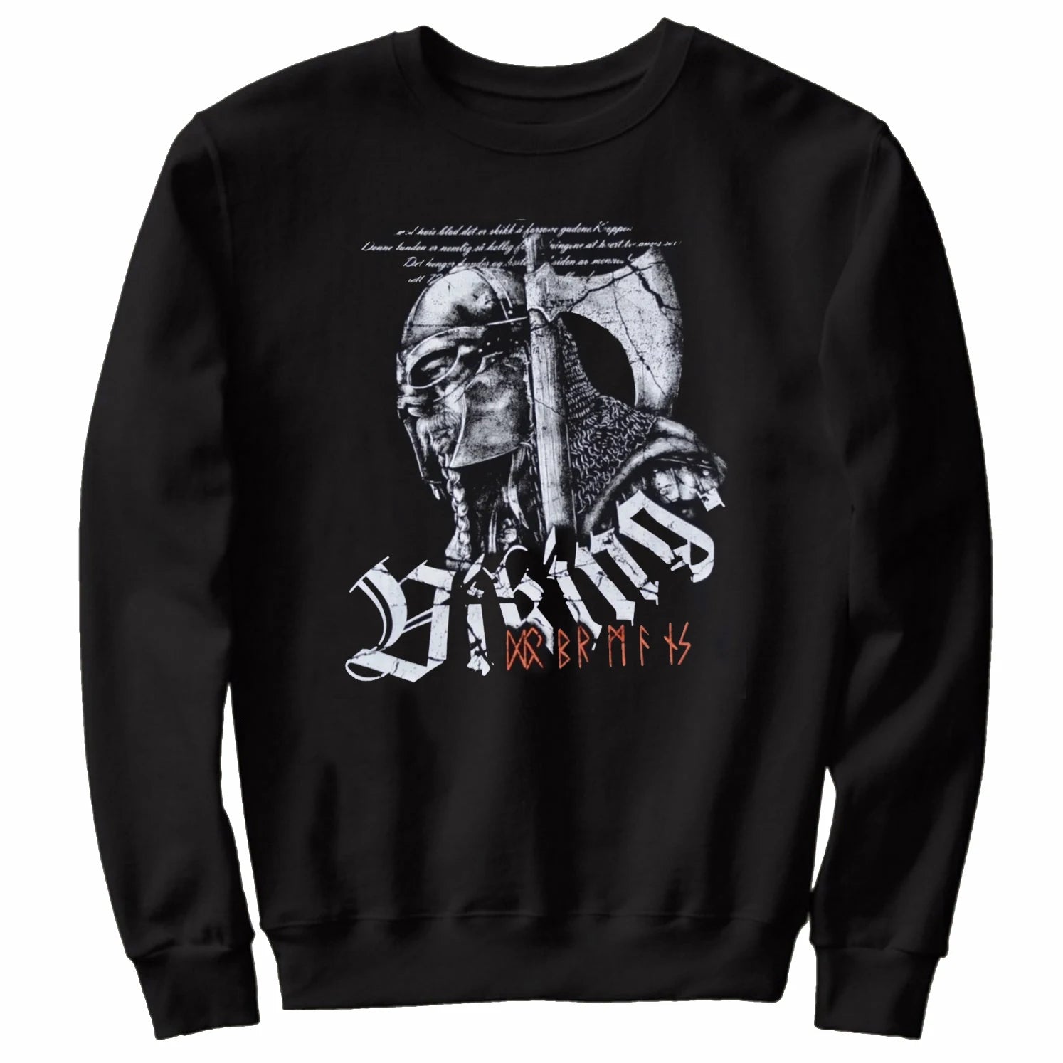 Viking Warrior Inscriptions Pullover Hoodie or Sweater | Nordic Rune Sweatshirt - Vikheim