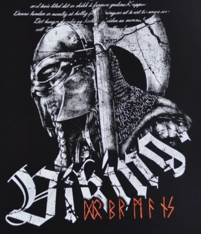Viking Warrior Inscriptions Pullover Hoodie or Sweater | Nordic Rune Sweatshirt - Vikheim