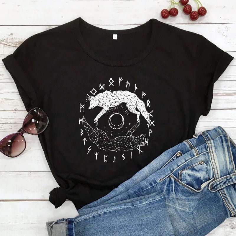 Viking Wolf Pack Cotton T-Shirt - Vikheim