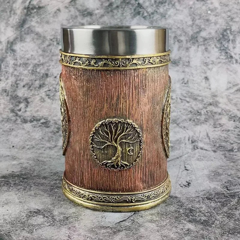 Viking Yggdrasil Stein - Double - Wall Tree of Life Beer Mug - Vikheim