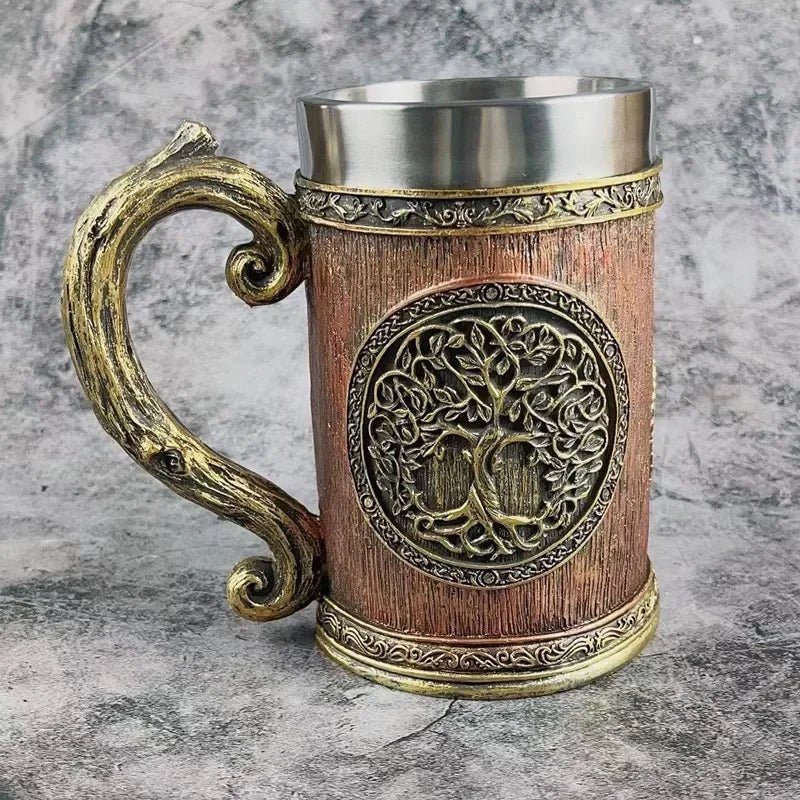 Viking Yggdrasil Stein - Double - Wall Tree of Life Beer Mug - Vikheim
