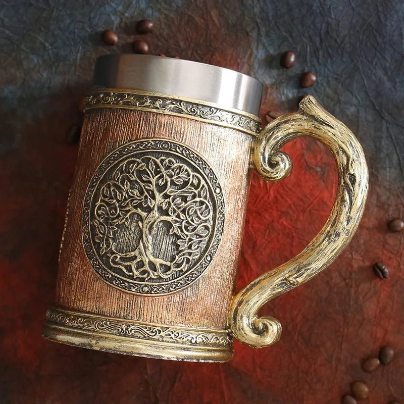 Viking Yggdrasil Stein - Double - Wall Tree of Life Beer Mug - Vikheim