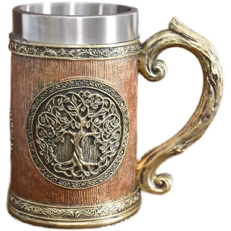 Viking Yggdrasil Stein - Double - Wall Tree of Life Beer Mug - Vikheim