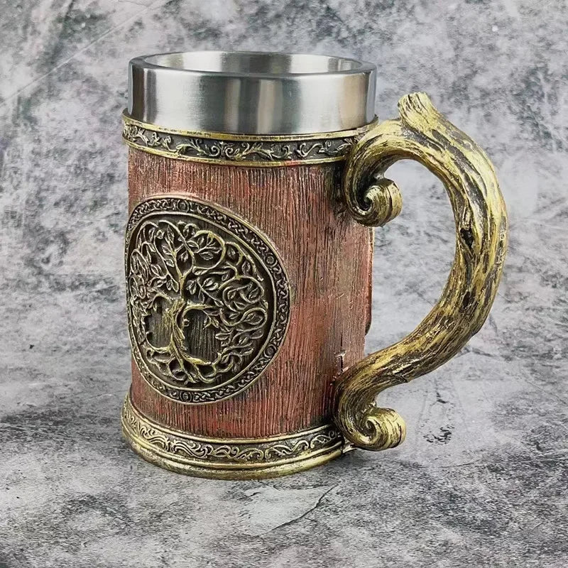 Viking Yggdrasil Stein - Double - Wall Tree of Life Beer Mug - Vikheim