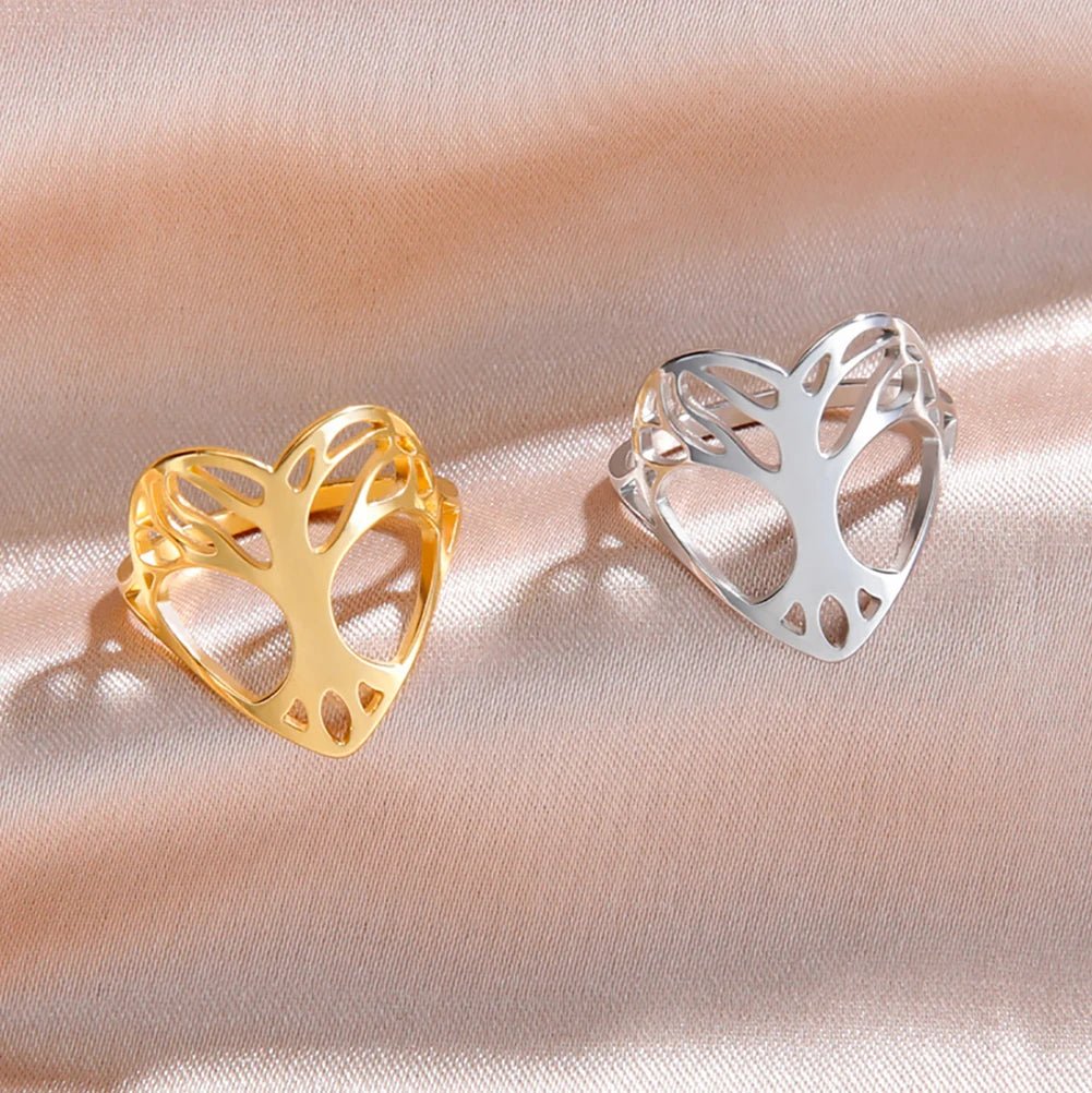 Yggdrasil Heart Ring – Sterling Silver - Vikheim
