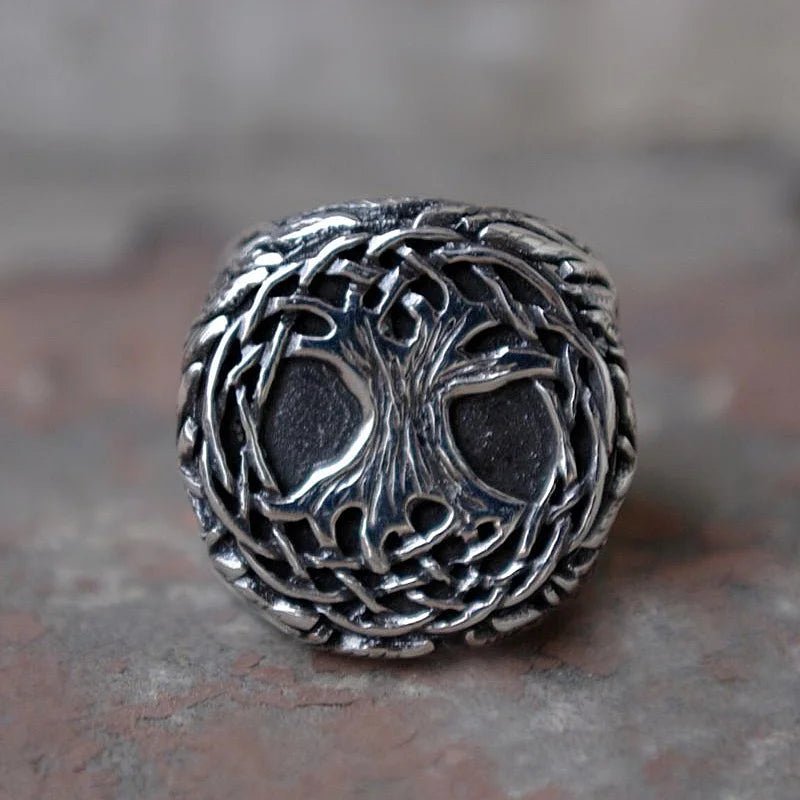 Yggdrasil Natural Vine Ring – Stainless Steel - Vikheim
