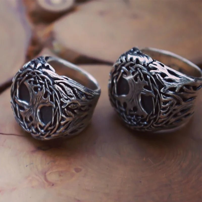 Yggdrasil Natural Vine Ring – Stainless Steel - Vikheim